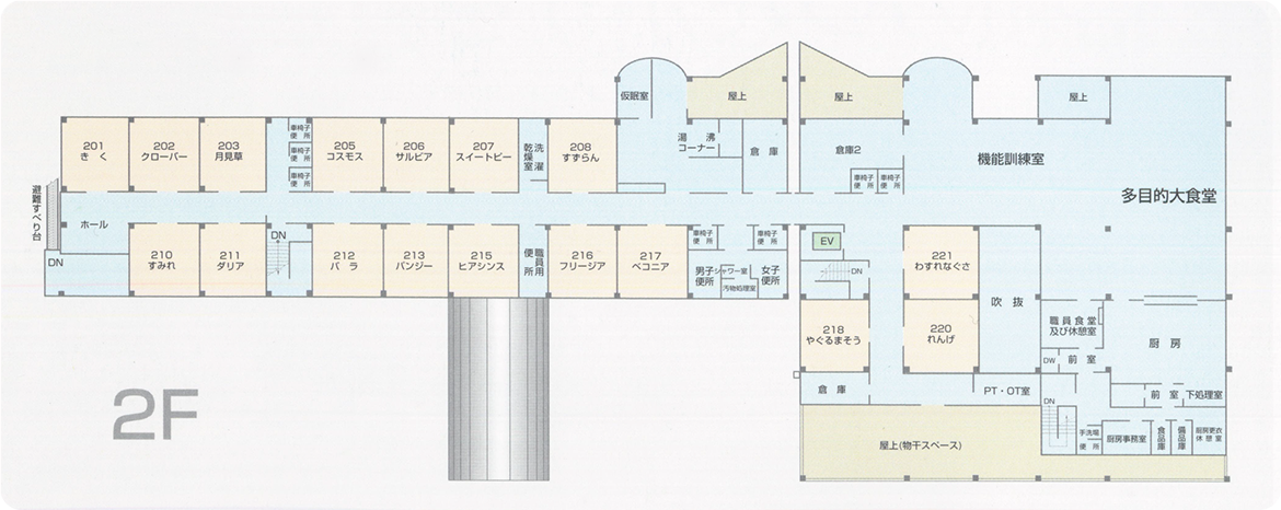 医療法人中庸会  介護老人保健施設 はやちねの里　施設配置図2F